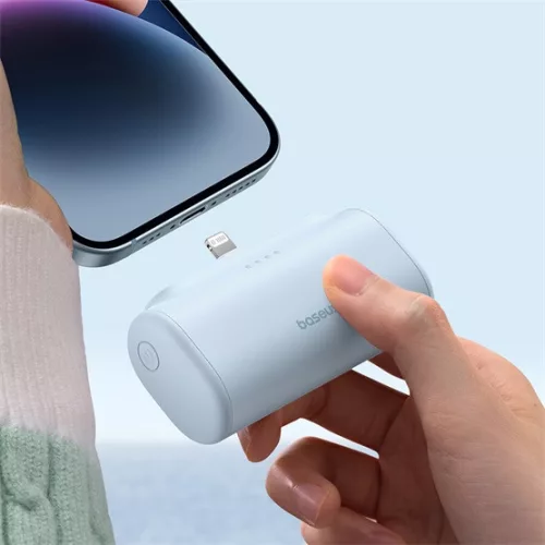 Baseus Compact gyorstöltő powerbank 5000 mAh, 20W iPhone csatlakozóval, kék