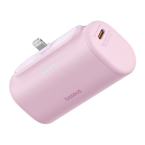 Baseus Compact 20W gyorstöltő powerbank, 5000mAh, iPhone csatlakozóval, rózsaszín