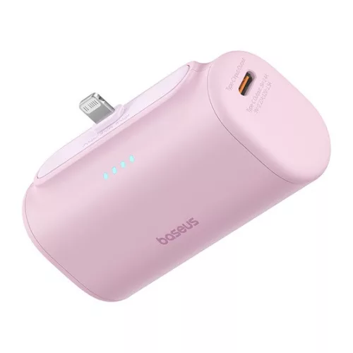 Baseus Compact 20W gyorstöltő powerbank, 5000mAh, iPhone csatlakozóval, rózsaszín