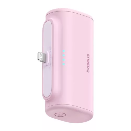 Baseus Compact 20W gyorstöltő powerbank, 5000mAh, iPhone csatlakozóval, rózsaszín