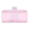 Baseus Compact 20W gyorstöltő powerbank, 5000mAh, iPhone csatlakozóval, rózsaszín