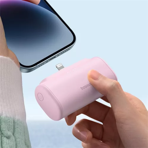 Baseus Compact 20W gyorstöltő powerbank, 5000mAh, iPhone csatlakozóval, rózsaszín