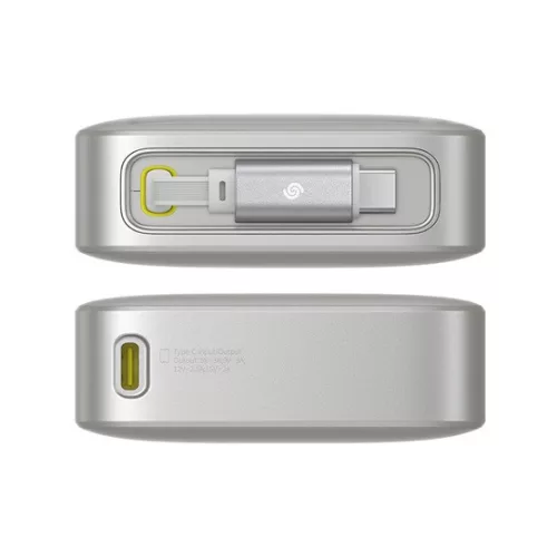 Baseus Free2Pull gyorstöltő powerbank 10000 mAh, 30W, beépített USB Type-C kábel, szürke