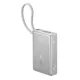 Baseus PicoGo gyorstöltő powerbank 10000mAh, 45W, beépített USB Type-C kábel, ezüst