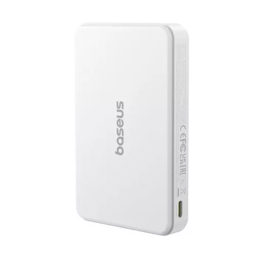 Baseus Airpow II Qi2 Magnetic vezeték nélküli gyorstöltő powerbank 10000 mAh, 22.5W, fehér + 60W USB Type-C, 30cm kábel