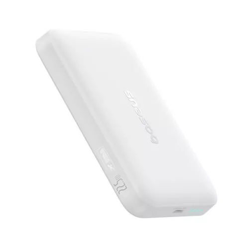 Baseus EnerFill FM11 Magnetic vezeték nélküli gyorstöltő powerbank 10000 mAh, 22.5W, fehér + 60W USB Type-C, 30cm kábel
