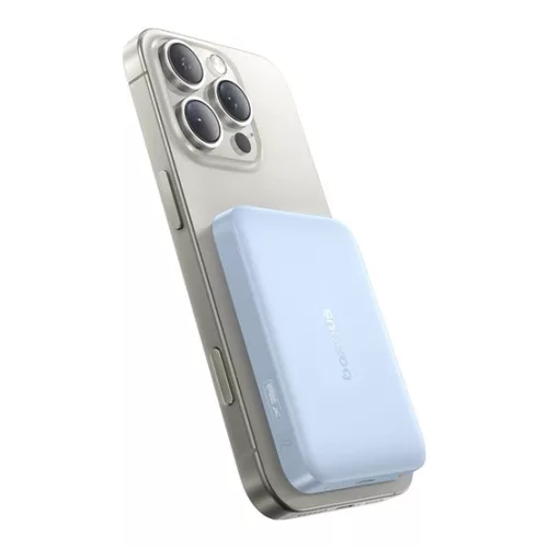 Baseus EnerFill FM11 Magnetic vezeték nélküli gyorstöltő powerbank 10000 mAh, 22.5W, kék + 60W USB Type-C, 30cm kábel