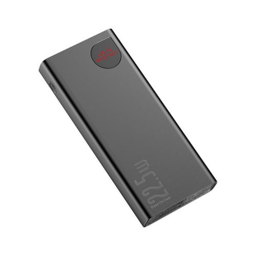 Baseus Adaman Metal gyorstöltő powerbank 20000 mAh, 22.5W, fekete + 3A USB Type-C, 30cm kábel