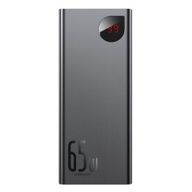   Baseus Adaman Metal gyorstöltő powerbank 20000 mAh, 65W, fekete + 3A USB Type-C, 30cm kábel