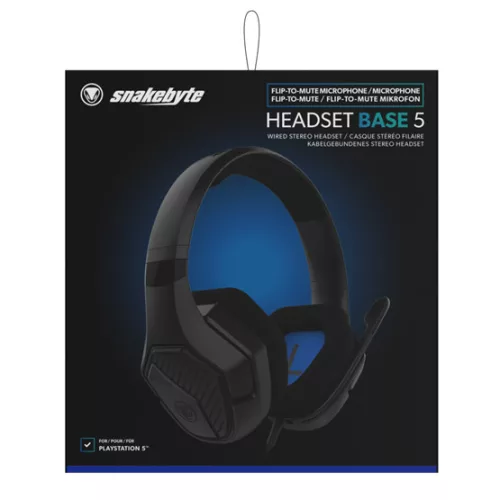 Snakebyte PS5 HeadSet Base 5 fejhallgató - fekete - Bontott termék