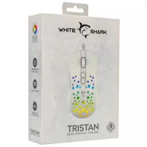 White Shark GM-9004W TRISTAN Vezetékes gamer egér - Fehér
