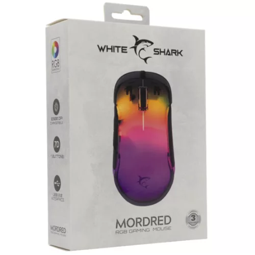 White Shark GM-5017B MORDRED Vezetékes gamer egér - Fekete