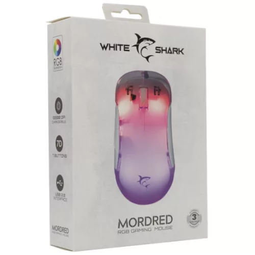 White Shark GM-5017W MORDRED Vezetékes gamer egér - Fehér