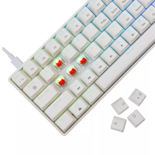 White Shark GK-004211W/R-US SHINOBI-2 vezetékes mechanikus gamer billentyűzet - fehér - US