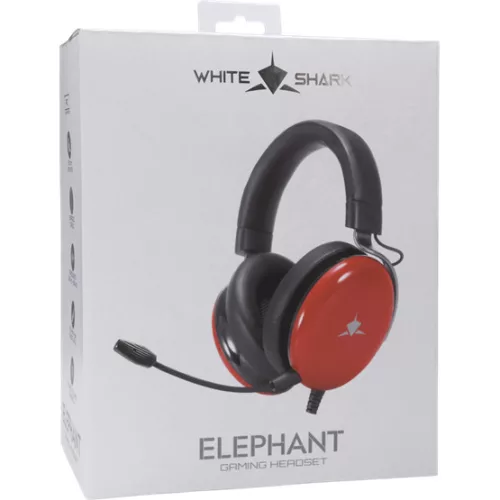 White Shark GH-2540R ELEPHANT vezetékes gamer fejhallgató mikrofonnal - piros