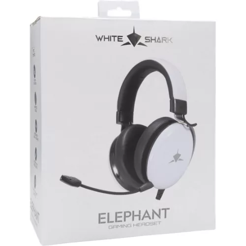 White Shark GH-2540W ELEPHANT vezetékes gamer fejhallgató mikrofonnal - fehér