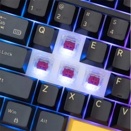 White Shark GK-007151-B/R-US EXCALIBUR-B/R-US mechanikus .billentyűzet, 97 db Red switch,. angol hot-swap - Fekete