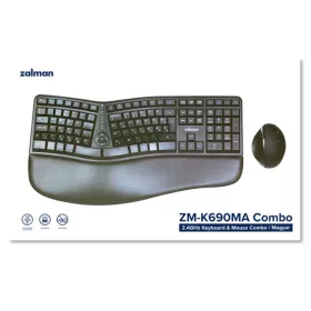   Zalman ZM-K690M Magyar Ergonomikus Billentyűzet + egér Kombó (A-típusú egérrel)