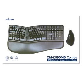   Zalman ZM-K690M Magyar Ergonomikus Billentyűzet + egér Kombó (B-típusú egérrel)