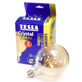   Tesla - LED GLOBE G125 VINTAGE izzó, E27, 4W, 230V, 380lm, 2400K, 360°, borostyán