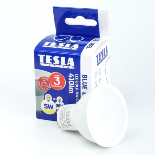 Tesla - LED izzó, GU10, 5W, 230V, 400lm, 3000K, 100°, szabályozható