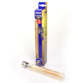   Tesla - LED VINTAGE cső, E27, 4W, 230V, 380lm, 2400K, 360°, borostyán