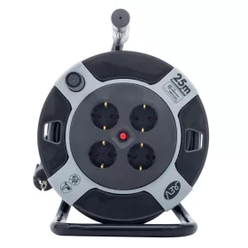   GAO 0010105463 kábeldob, 25 méter, 4 dugalj, max. 3000 W, 3x1.5 mm2, IP20, termo kapcsoló