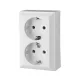 GAO 0311H Business Line IP20 2 férőhelyes földelt aljzat, 2 férőhelyes földelt csatlakozóaljzat, beltéri, 230 V~ / 50 Hz / 16 A, fehér