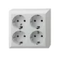 GAO 0313H Business Line IP20 4 férőhelyes földelt aljzat, 4 férőhelyes földelt csatlakozóaljzat, beltéri, 230 V~ / 50 Hz / 16 A, fehér