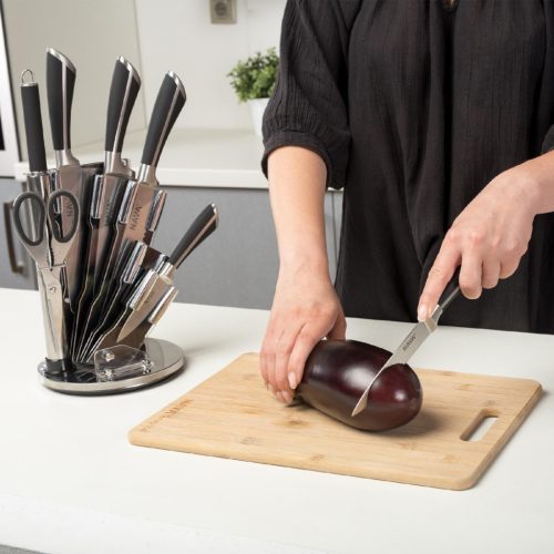 Nava 10-167-021 7db-os rozsdamentes acél késkészlet akril állvánnyal, forgatható