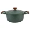 Nava 10-255-031 Ωmega tapadásmentes öntött alumínium lábas fedővel, kőbevonattal, 24 cm