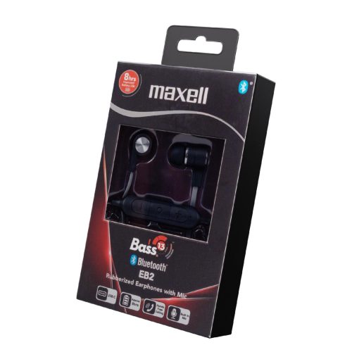 Maxell 304022.04.CN BASS13 EB2 vezeték nélküli fülhallgató, Bluetooth, beépített mikrofon, 8 órás zenehallgatás
