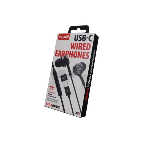 Maxell 348531 XC-1 USB-C fülhallgató, USB-C, 95 dB, 32 Ohm, beépített mikrofon, fekete