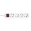 Q-LINK 75.017.55 4-es elosztó kapcsolóval, max. 3680 W, 1,5 m vezeték, gyermekvédelem, fehér