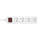 Q-LINK 75.017.55 4-es elosztó kapcsolóval, max. 3680 W, 1,5 m vezeték, gyermekvédelem, fehér