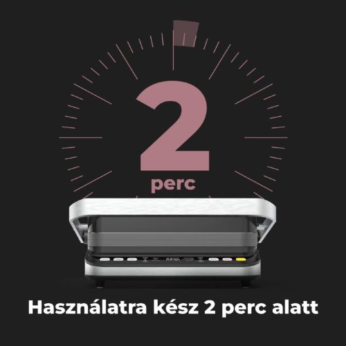 AENO AEG0005 EG5 kontakt grill, 2000 W, 3 az 1-ben sütő, kétoldalas lemezek, 6 program, LED kijelző