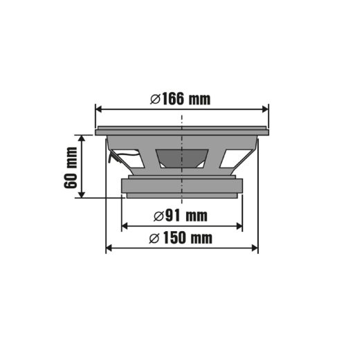 SAL BK 165 autóhangszóró pár, 165 mm, dupla kónusz, 2 x 75 Wmax, 4 Ohm, 45 - 19.000 Hz, 86 dB, PEI magas tölcsér, cellulóz mélyközép kónusz