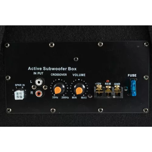 SAL BS 10/A aktív szubláda, 200 W, 250 mm hangszóró, polipropilén kónusz, 4 Ohm, 340 x 310 x 280 mm, 100 W erősítő