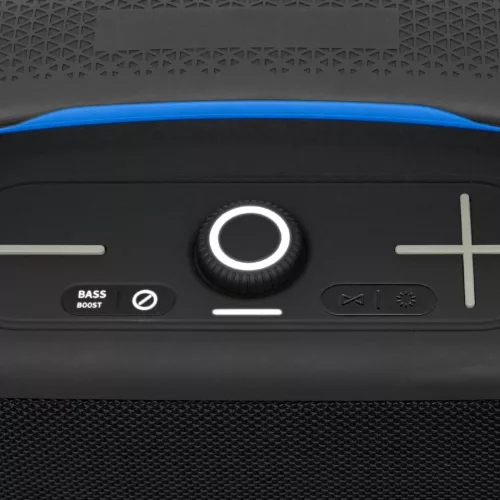 SAL BT9000 hordozható boombox, vezeték nélküli hangszóró, 100 W, IPX5, BT TWS, AUX, USB/microSD, Soft Touch gombok, ~10 h üzemidő, USB-C töltőkábel