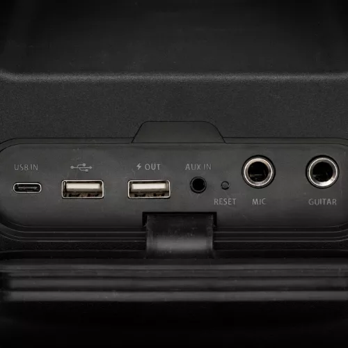 SAL BTCUBE hordozható Boombox, vezeték nélküli hangszóró, 70 watt, 3 hangszóró, Bluetooth TWS, IPX4, beépített akkumulátor