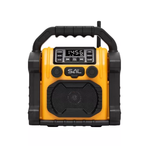 SAL BTWORKPRO munka- és szabadidő hangszóró, multimédia lejátszó, Bluetooth, LED lámpa, power bank, IP55, ütésálló