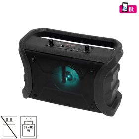   SAL BTWORKY munka és szabadidő hangszóró, 8 W, FM rádió, BT TWS, USB/microSD, AUX, RGB LED, USB-C töltőkábel, ~20 h üzemidő