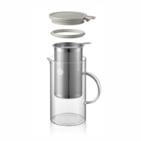   BUYDEEM CD2002/A1 teáskanna, 800 ml, boroszilikát üveg és acél, akár 150°C-ig hőálló