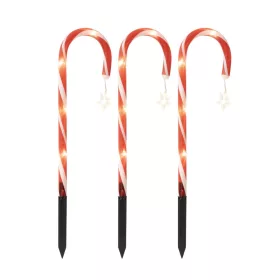   Home CDY3LED világító cukorbot szett, kül- és beltéri kivitel, 3 db cukorbot vezetékkel összekötve, cukorbotonként 5 db melegfehér LED