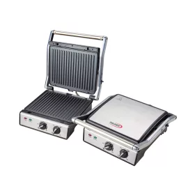   HAUSER CG-420 kontakt grill, 2000 W, tapadásmentes lapok, kivehető sütőlapok, szabályozható hőmérséklet, fekete/inox színű