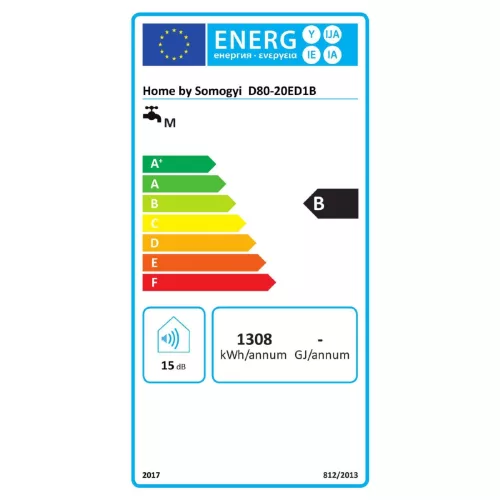 HOME D80-20ED1B DualFlex Smart elektromos vízmelegítő, bojler, 2000 W, 74 liter, IPX4, 2 víztartály, függőleges/vízszintes elhelyezés