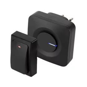   HOME DBK1001AC vezeték és elem nélküli csengő, 100m hatótáv, 36 dallam, szabályozható hangerő, fényjelzés, IP44, kinetikus nyomógomb