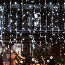   Home DLFJ 400/WH LED-es fényfüggöny, 10 m / 400 db hidegfehér LED, állófényű, fehér vezeték, sorolható, kül- és beltéri kivitel