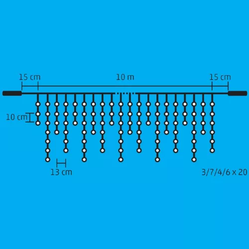 Home DLFJ 400/WH LED-es fényfüggöny, 10 m / 400 db hidegfehér LED, állófényű, fehér vezeték, sorolható, kül- és beltéri kivitel