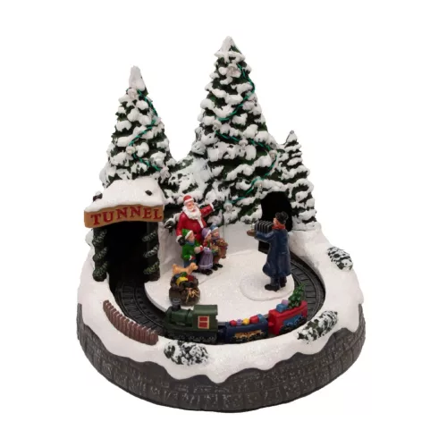 Home DRM 8 dioráma, mikulás, vonat, LED, világító, zenélő, beltéri